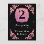 Stijlvolle roze glitter bunco twee tafel Kaart (Voorkant)