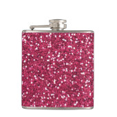 Stijlvolle roze glitter heupfles (Voorkant)