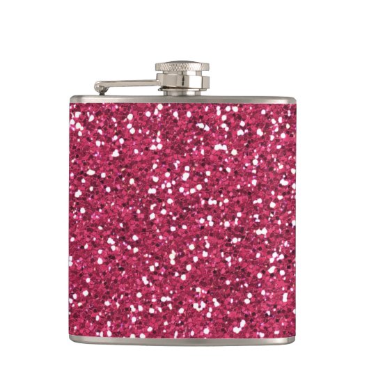 Stijlvolle roze glitter heupfles (Voorkant)