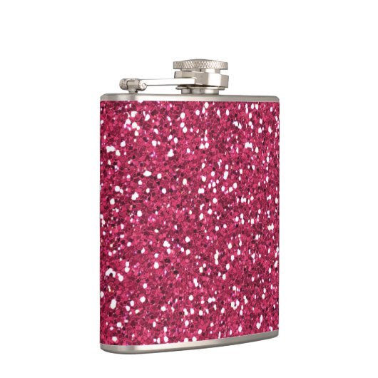 Stijlvolle roze glitter heupfles (Rechts)