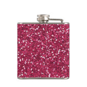 Stijlvolle roze glitter heupfles (Achterkant)