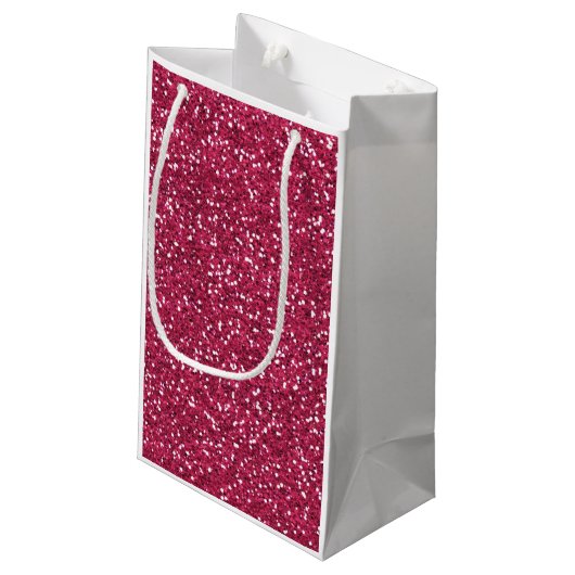 Stijlvolle roze glitter klein cadeauzakje (Achterkant Gekanteld)