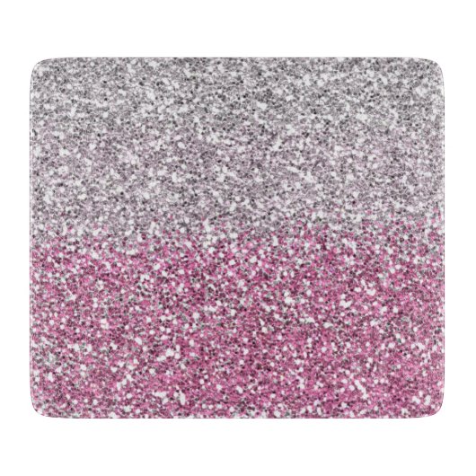 Stijlvolle roze glitter ombre Sparkle Snijplank (Voorkant)