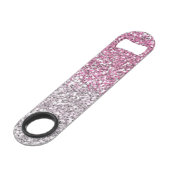 Stijlvolle roze glitter ombre Sparkle Speed Flessenopener (Achterkant Gekanteld)