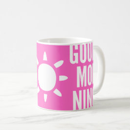Stijlvolle roze Goede ochtend zon koffie Mok