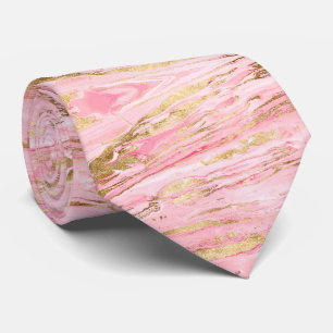 Stijlvolle Roze Goud Abstract Marmer Vloeibare Ver Stropdas