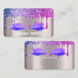 Stijlvolle Roze Goud, Glitter Drips Wimpers Visitekaartje
