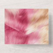 Stijlvolle Roze Goud Wit Dierenbruiloft All In One Uitnodiging (Achterkant)