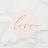 Stijlvolle roze gouden bruiloftspersoonlijke tafel confetti (Kleine voorkant)