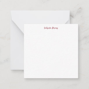 Stijlvolle Roze Gouden Calligrafie Naam Wit Notitiekaartje