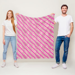 Stijlvolle roze, gouden en zilveren folie kerststr fleece deken