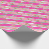 Stijlvolle roze, gouden en zilverkleurige kerststr cadeaupapier (Hoek)