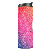 Stijlvolle Roze Gouden Gele Glitter Sparkles Thermosbeker (Gedraaid links)