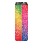 Stijlvolle Roze Gouden Gele Glitter Sparkles Thermosbeker (Achterkant)