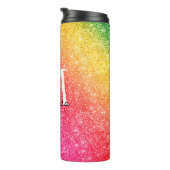 Stijlvolle Roze Gouden Gele Glitter Sparkles Thermosbeker (Geroteerd rechts)