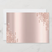 Stijlvolle Roze Gouden Glitter Drips Save The Date (Achterkant)