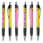 Stijlvolle Roze Gouden Monogram Script Naam, Elega Pen