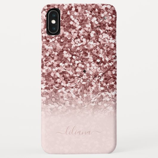 Stijlvolle Roze Gouden Nep Glitter Meisjesachtig C Case-Mate iPhone Case (Achterkant)