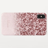 Stijlvolle Roze Gouden Nep Glitter Meisjesachtig C Case-Mate iPhone Case (Achterkant (horizontaal))