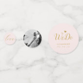 Stijlvolle roze gouden trouwtafel gepersonaliseerd confetti (Voorkanten)