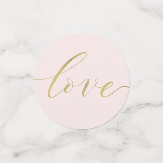 Stijlvolle roze gouden trouwtafel gepersonaliseerd confetti (Kleine voorkant)