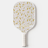Stijlvolle roze goudgeometrische patronen Aangepas Pickleball Paddle (Voorkant)