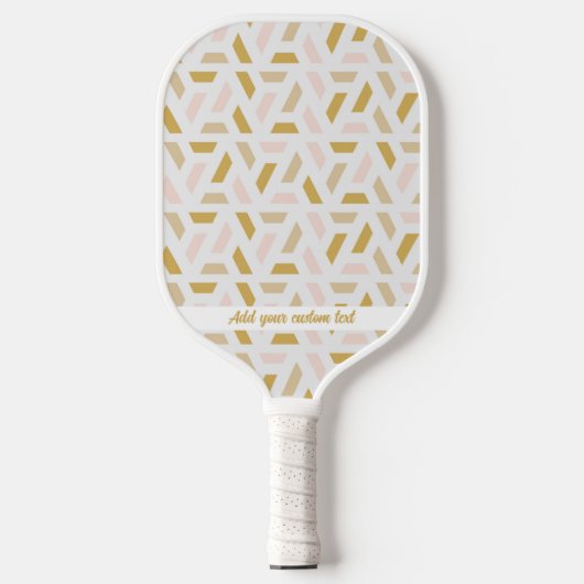 Stijlvolle roze goudgeometrische patronen Aangepas Pickleball Paddle (Voorkant)