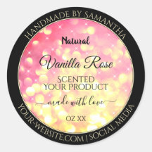 Stijlvolle roze goudkleurige etiketten voor produc