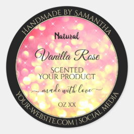 Stijlvolle roze goudkleurige etiketten voor produc