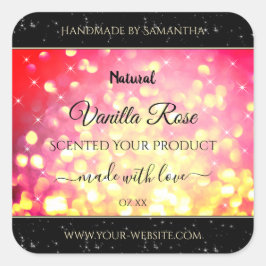 Stijlvolle roze goudkleurige etiketten voor produc