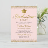 Stijlvolle roze goudkleurige fotograafpartij kaart (Staand voorkant)