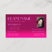 Stijlvolle roze gradiënt spiegellettertype Klassie Visitekaartje (Achterkant)