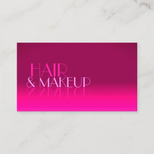 Stijlvolle roze gradiënt spiegellettertype Klassie Visitekaartje (Voorkant)