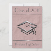 Stijlvolle roze  Graduatie-uitnodigingen Kaart (Voorkant)