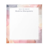 Stijlvolle Roze Grijze Naam Retro 60's Waterverf Notitieblok (Voorkant)