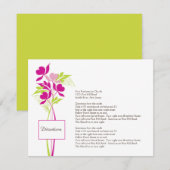 Stijlvolle roze & groene Bouquet Directiekaart Informatiekaartje (Voorkant / Achterkant)