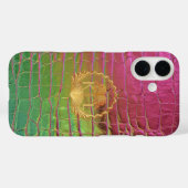 Stijlvolle Roze Groene Iriserende Croc Monogram Case-Mate iPhone Case (Achterkant (horizontaal))