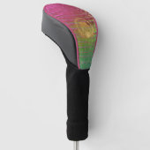 Stijlvolle Roze Groene Iriserende Croc Monogram Golfheadcover (Schuin)