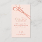 Stijlvolle Roze Haar Salon  Sparkle Schaar Visitekaartje (Achterkant)