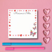 Stijlvolle roze harten en vlinders personaliseren post-it® notes
