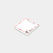 Stijlvolle roze harten en vlinders personaliseren post-it® notes (Schuin)