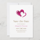 Stijlvolle Roze Harten Trouw Save The Date (Voorkant)
