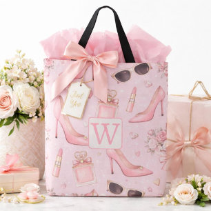 Stijlvolle Roze Hoge Hakken en Schoonheidsmotief Tote Bag