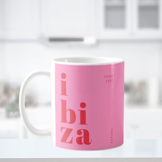 Stijlvolle roze Ibiza Spanje Koffiemok