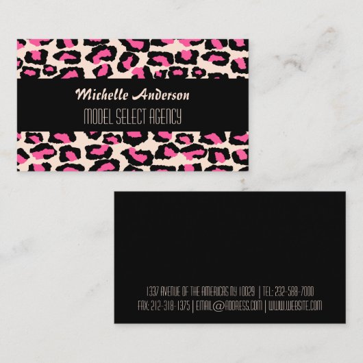 Stijlvolle, roze kaasvlekken visitekaartje (Voorkant / Achterkant)