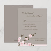 Stijlvolle Roze Kersenbloesem RSVP-reactiekaart RSVP Kaartje (Voorkant / Achterkant)