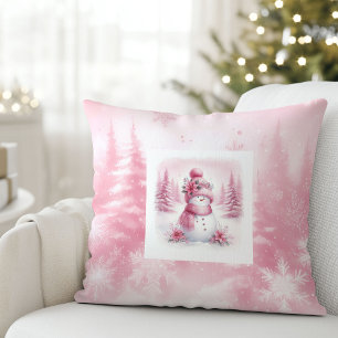 Stijlvolle Roze Kerst Cozy Winter Bos Kinderkamer Kussen