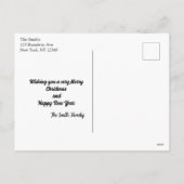 Stijlvolle Roze Kerst Kaart w / Elegante Sneeuwvlo (Achterkant)