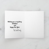 Stijlvolle Roze Kerst Kaart w / Elegante Sneeuwvlo (Binnen)