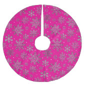 Stijlvolle Roze Kerst met Elegante Sneeuwvlokken Kerstboom Rok (Voorkant)